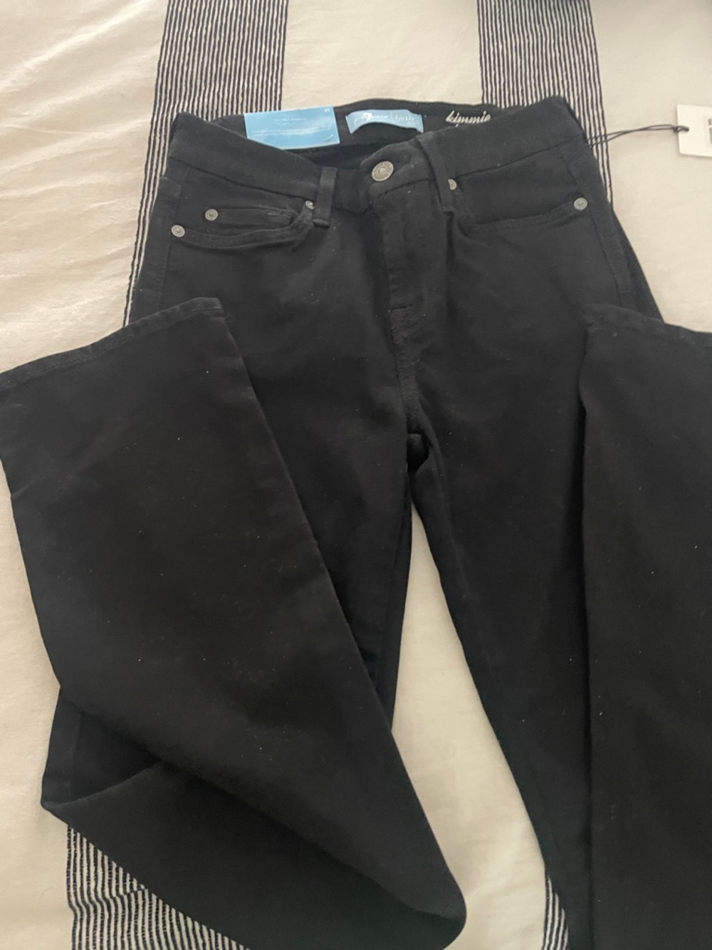 7 For All Mankind Black Skinny Jeans - Classic Stretch Fit